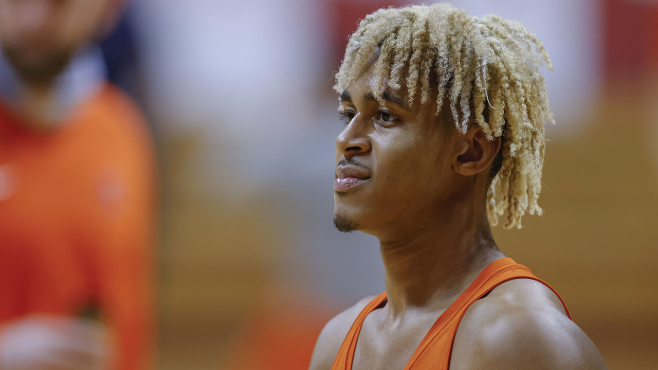 BLOOMINGTON, INDIANA - FEBRUARY 02: Adam Miller #44 of the Illinois Fighting Illini is seen before the game against the Indiana Hoosiers at Assembly Hall on February 02, 2021 in Bloomington, Indiana.