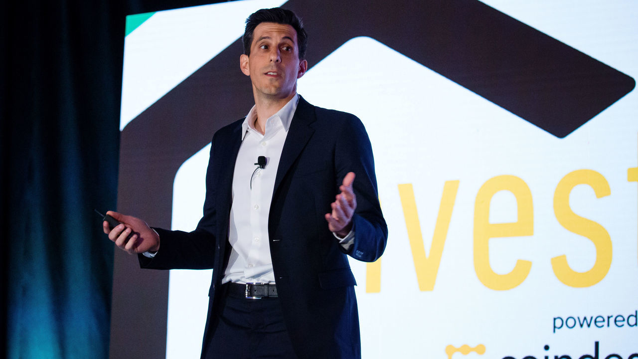 Haralabos Voulgaris, managing partner at Corner3 Fund LP, speaks during the Consensus: Invest event in New York, U.S., on Tuesday, Nov. 28, 2017. Consensus: Invest, the world's first digital asset investor outlook event hosted by CoinDesk, brings institutional investors, hedge funds, money managers, banks, and family offices together to get connected with how to invest, store, trade and judge value in this new asset class. Photographer: Michael Nagle/Bloomberg via Getty Images