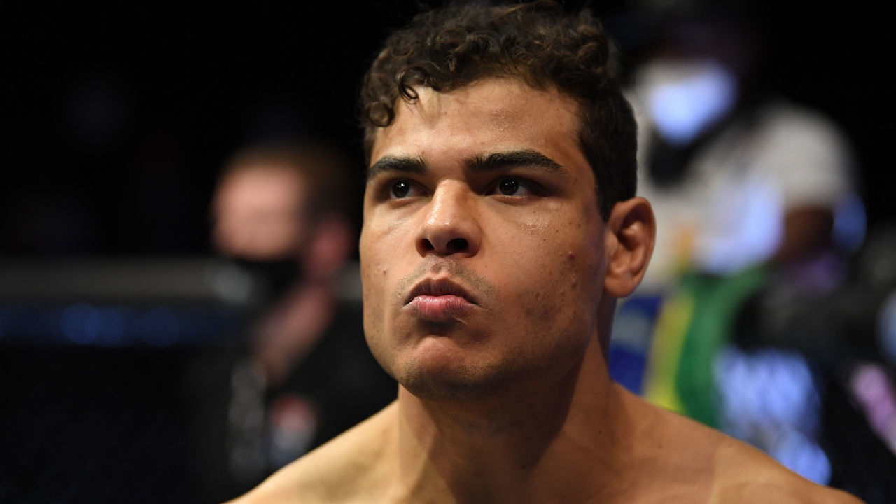 ABU DHABI, UNITED ARAB EMIRATES - SEPTEMBER 27: Paulo Costa of Brazil stands in his corner prior to facing Israel Adesanya of Nigeria in their middleweight championship bout during UFC 253 inside Flash Forum on UFC Fight Island on September 27, 2020 in Abu Dhabi, United Arab Emirates.
