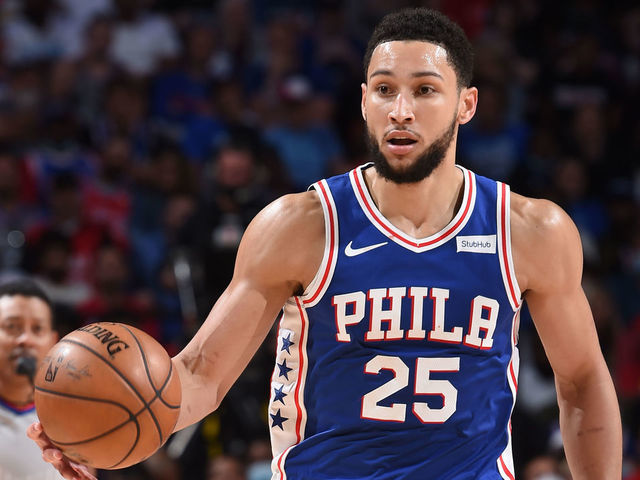 PHILADELPHIA, PA - JUNE 16: Ben Simmons #25 of the Philadelphia 76ers handles the ball against the Atlanta Hawks during Round 2, Game 5 of the Eastern Conference Playoffs on June 16, 2021 at Wells Fargo Center in Philadelphia, Pennsylvania. NOTE TO USER: User expressly acknowledges and agrees that, by downloading and/or using this Photograph, user is consenting to the terms and conditions of the Getty Images License Agreement. Mandatory Copyright Notice: Copyright 2021 NBAE