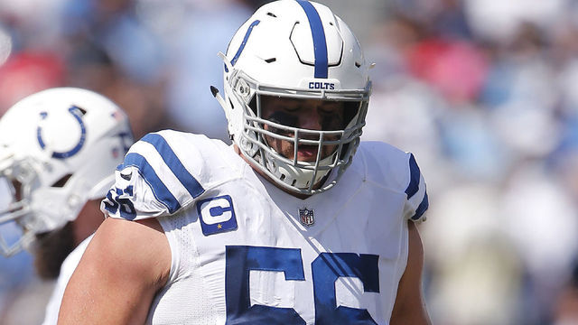 NASHVILLE, TN - SEPTEMBER 26:Indianapolis Colts Offensive Guard Quenton Nelson (56) walks off under his own power after getting hurt during and NFL Game between the Indianapolis Colts and Tennessee Titans on September 26, 2021 at Nissan Stadium in Nashville, TN.