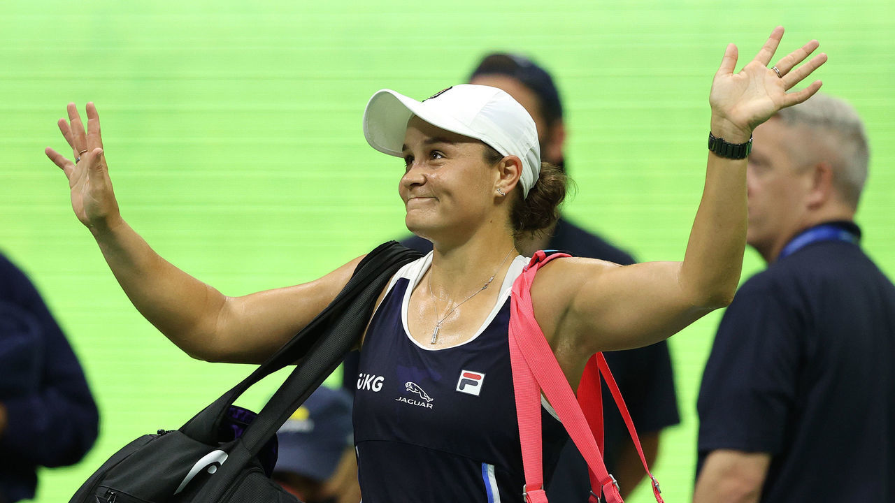 NEW YORK, NEW YORK - SEPTEMBER 04: Ashleigh Barty of Australia walks off the court after a loss to Shelby Rogers of the United States during her Women’s Singles third round match on Day Six of the 2021 US Open at the USTA Billie Jean King National Tennis Center on September 04, 2021 in the Flushing neighborhood of the Queens borough of New York City.