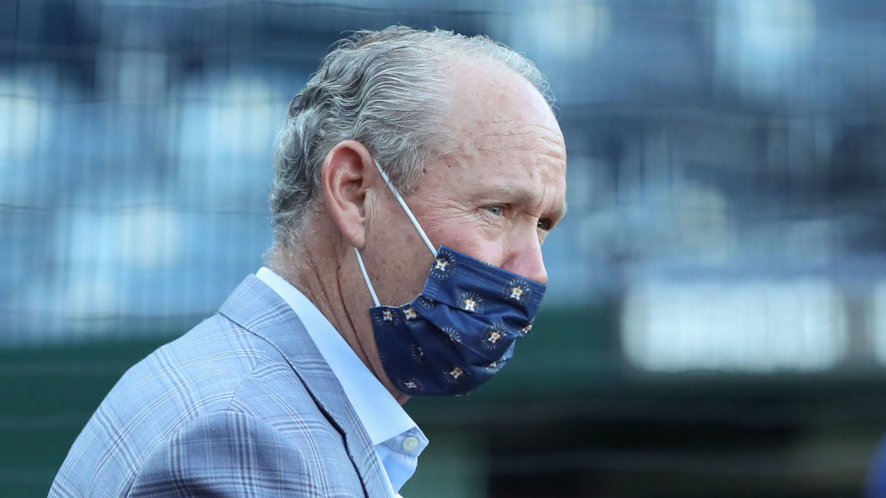 KANSAS CITY, MO - AUGUST 16: Houston Astros owner Jim Crane before a MLB game between the Houston Astros and Kansas City Royals on Aug 16, 2021 at Kauffman Stadium in Kansas City, MO.