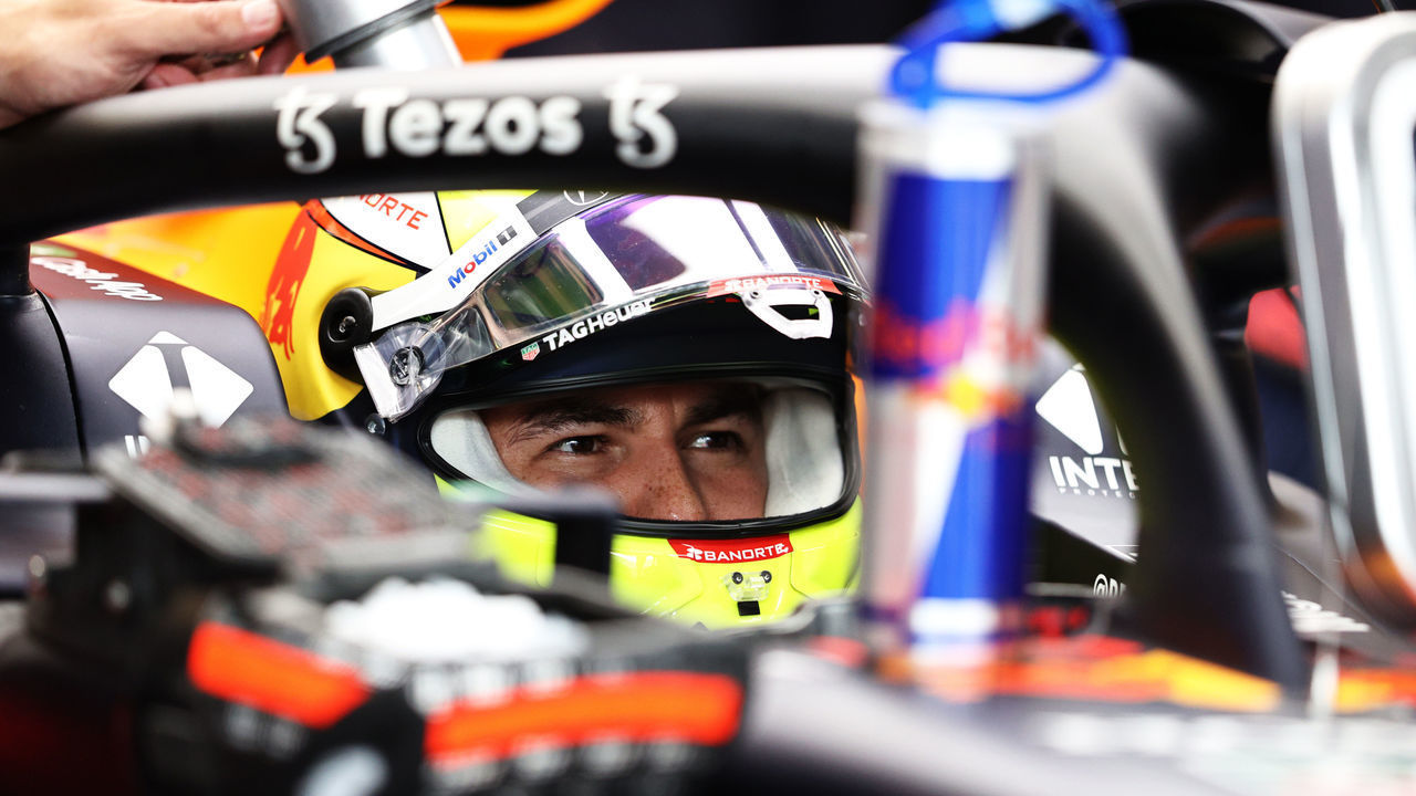 AUSTIN, TEXAS - OCTOBER 23: Sergio Perez of Mexico and Red Bull Racing prepares to drive in the garage during final practice ahead of the F1 Grand Prix of USA at Circuit of The Americas on October 23, 2021 in Austin, Texas.