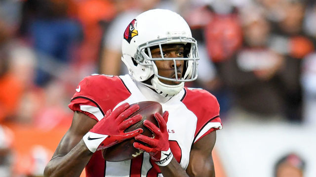 CLEVELAND, OH - OCTOBER 17: A.J. Green #18 of the Arizona Cardinals catches a pass in the third quarter against the Cleveland Browns at FirstEnergy Stadium on October 17, 2021 in Cleveland, Ohio.
