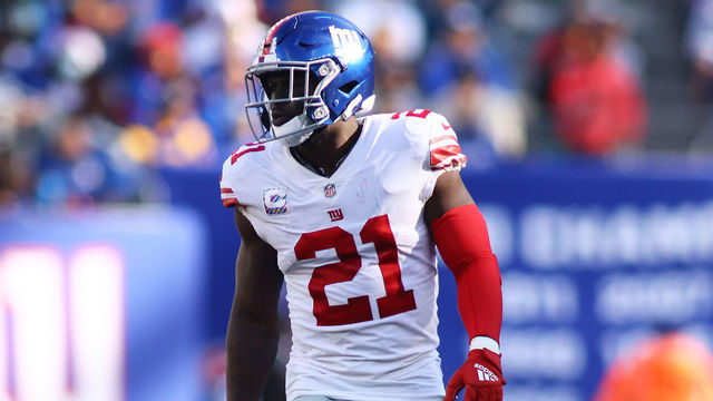 EAST RUTHERFORD, NEW JERSEY - OCTOBER 17: (NEW YORK DAILIES OUT) Jabrill Peppers #21 of the New York Giants in action against the Los Angeles Rams at MetLife Stadium on October 17, 2021 in East Rutherford, New Jersey. Los Angeles Rams defeated the New York Giants 38-11.