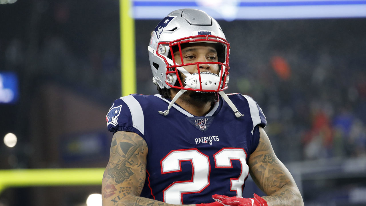 FOXBOROUGH, MA - JANUARY 04: New England Patriots safety Patrick Chung (23) before an AFC Wild Card game between the New England Patriots and the Tennessee Titans on January 4, 2020, at Gillette Stadium in Foxborough, Massachusetts.