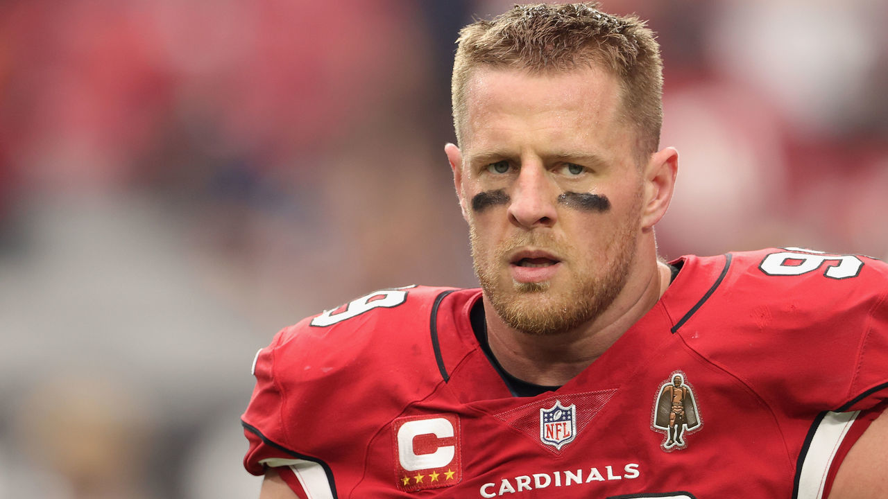 GLENDALE, ARIZONA - OCTOBER 24: Defensive end J.J. Watt #99 of the Arizona Cardinals on the field during the NFL game at State Farm Stadium on October 24, 2021 in Glendale, Arizona. The Cardinals defeated the Texans 31-5.