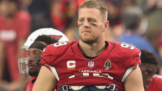 GLENDALE, ARIZONA - OCTOBER 24: Defensive end J.J. Watt #99 of the Arizona Cardinals during the NFL game at State Farm Stadium on October 24, 2021 in Glendale, Arizona. The Cardinals defeated the Texans 31-5.