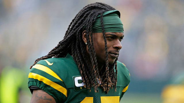 GREEN BAY, WISCONSIN - OCTOBER 24: Davante Adams #17 of the Green Bay Packers after the game against the Washington Football Team at Lambeau Field on October 24, 2021 in Green Bay, Wisconsin. Green Bay defeated Washington 24-10.