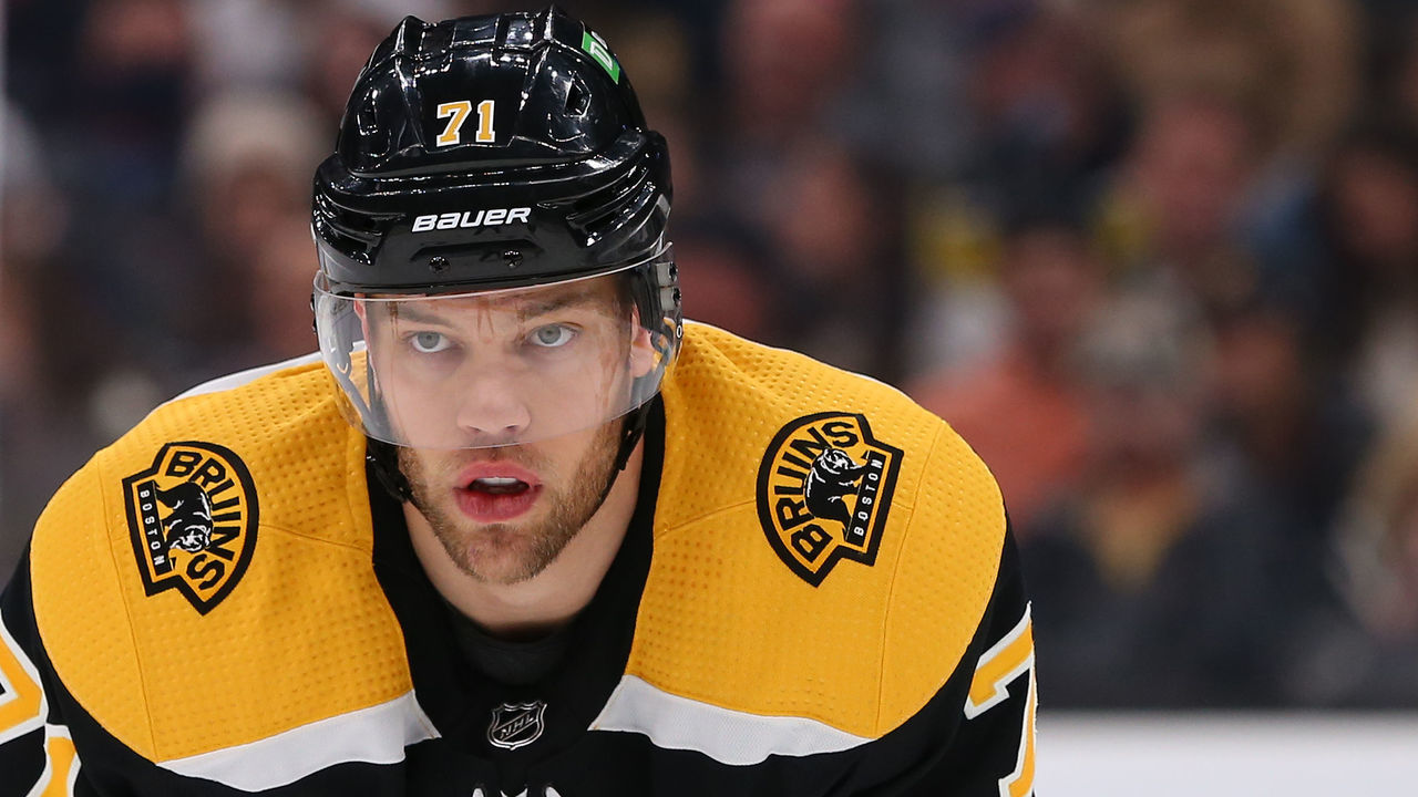 BOSTON, MA - OCTOBER 24: Boston Bruins left wing Taylor Hall (71) during a NHL game between San Jose Sharks and Boston Bruins on October 24, 2021, at TD Garden in Boston, MA.