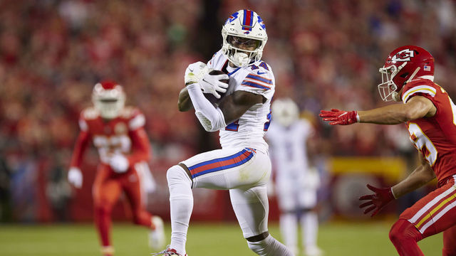 Football: Buffalo Bills Stefon Diggs (14) in action vs Kansa City Chiefs at Arrowhead Stadium. Kansas City, MO 10/10/2021 CREDIT: David E. Klutho