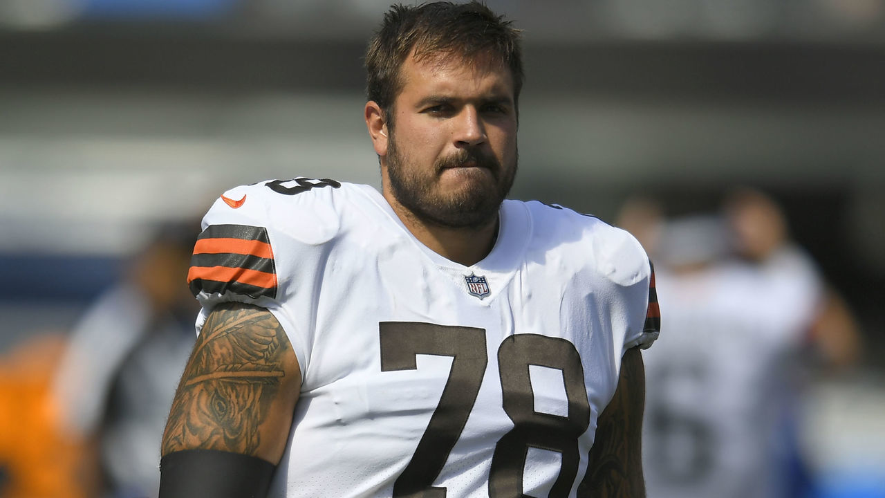 INGLEWOOD, CA - OCTOBER 10: Jack Conklin #78 of the Cleveland Browns at SoFi Stadium on October 10, 2021 in Inglewood, California.