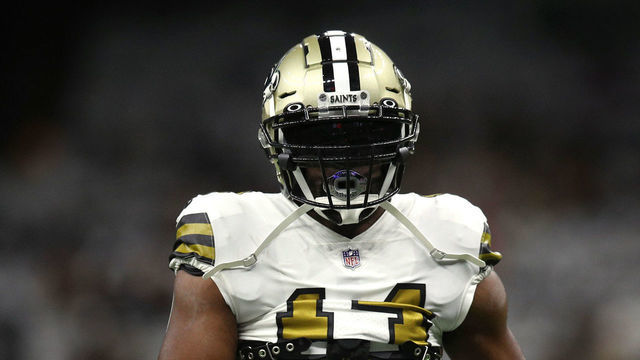 NEW ORLEANS, LOUISIANA - OCTOBER 31: Mark Ingram II #14 of the New Orleans Saints on the field before the game against the Tampa Bay Buccaneers at Caesars Superdome on October 31, 2021 in New Orleans, Louisiana.