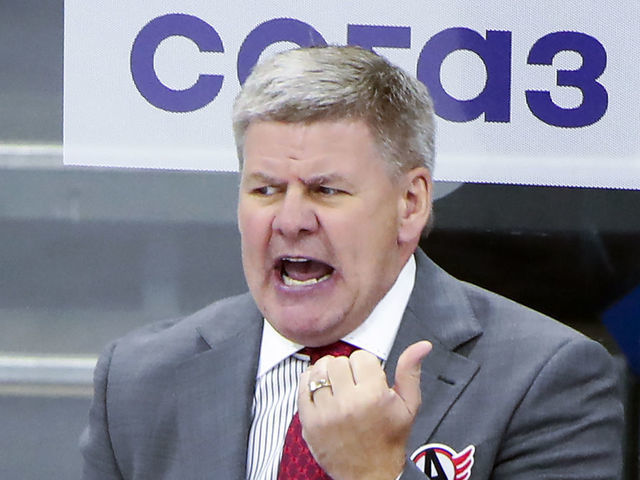 ST PETERSBURG, RUSSIA - SEPTEMBER 8, 2021: Avtomobilist's head coach Bill Peters at a 2021/22 KHL Regular Season ice hockey match between SKA St Petersburg and Avtomobilist Yekaterinburg at the Ice Palace. Peter Kovalev/TASS