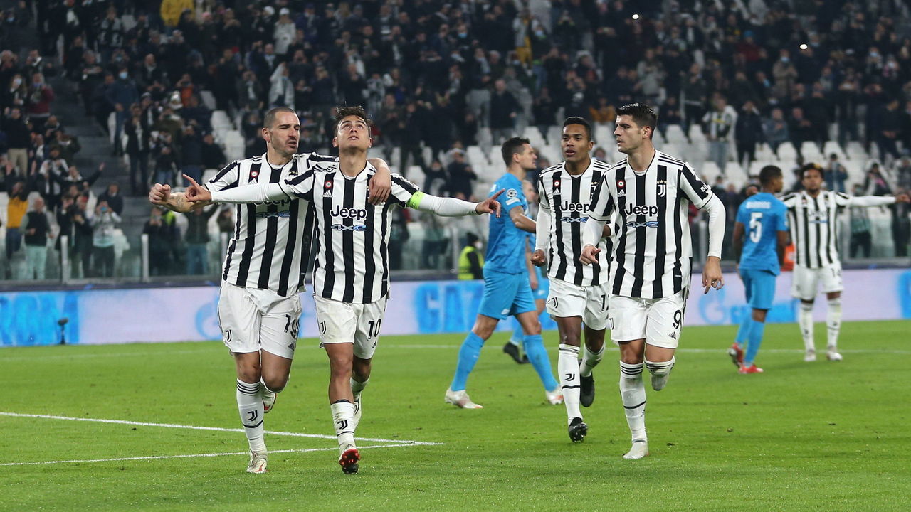 TURIN, ITALY - NOVEMBER 02: (BILD OUT) Paulo Dybala of Juventus FC celebrates after scoring his team's second goal during the UEFA Champions League group H match between Juventus and Zenit St. Petersburg at on November 2, 2021 in Turin, Italy.