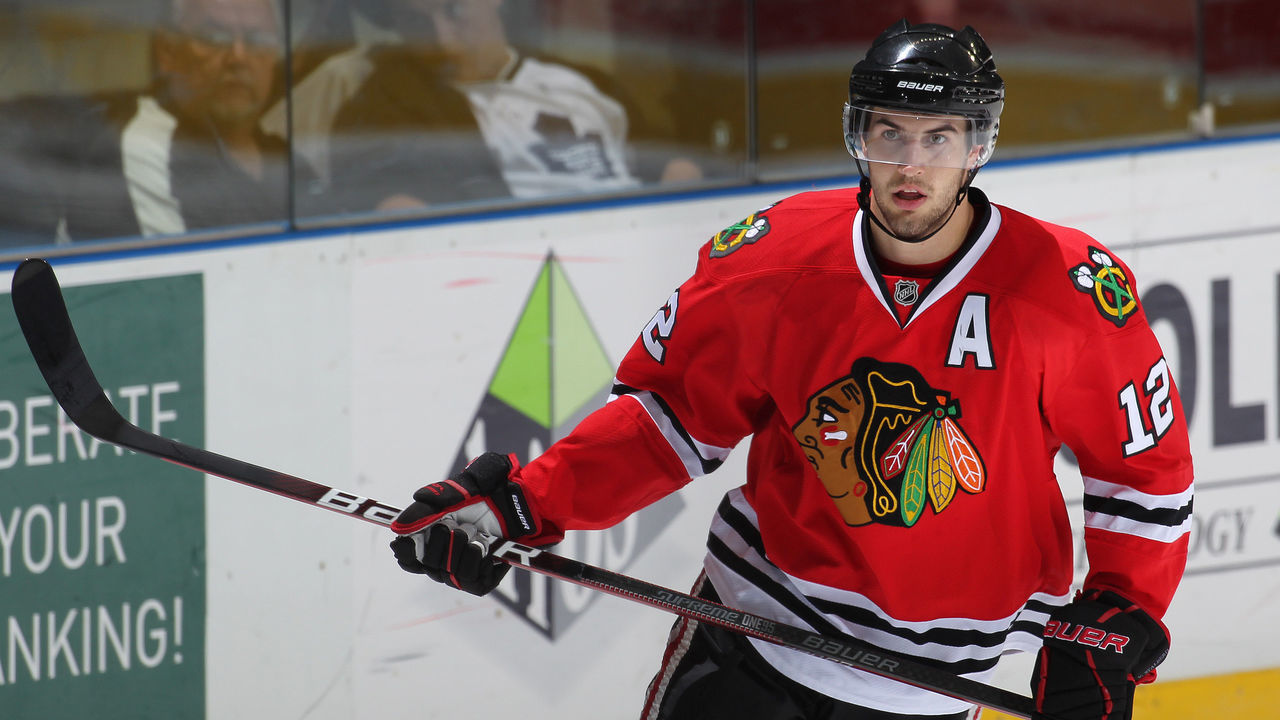 LONDON,ON - SEPTEMBER 14: Kyle Beach #12 of the Chicago Black Hawks skates in a game against the Pittsburgh Penguins during the NHL Rookie Tournament on September 14,2010 at the John Labatt Centre in London,Ontario. The Hawks defeated the Penguins 9-5.
