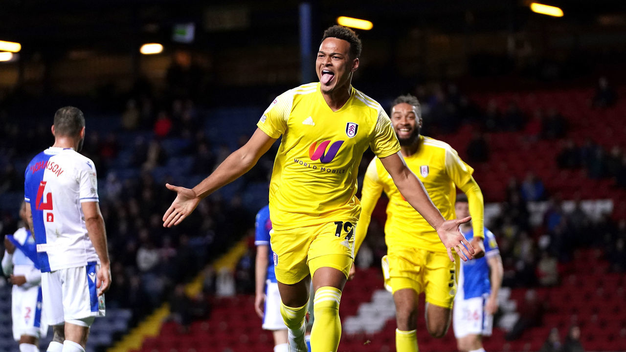 Fulham's Rodrigo Muniz celebrates scoring their side's sixth goal of the game during the Sky Bet Championship match at Ewood Park, Blackburn. Picture date: Wednesday November 3, 2021.