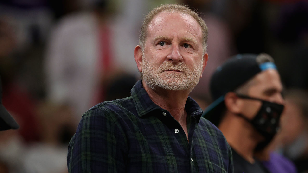 PHOENIX, ARIZONA - OCTOBER 13: Phoenix Suns and Mercury owner Robert Sarver attends Game Two of the 2021 WNBA Finals at Footprint Center on October 13, 2021 in Phoenix, Arizona. The Mercury defeated the Sky 91-86 in overtime.