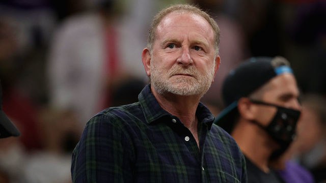 PHOENIX, ARIZONA - OCTOBER 13: Phoenix Suns and Mercury owner Robert Sarver attends Game Two of the 2021 WNBA Finals at Footprint Center on October 13, 2021 in Phoenix, Arizona. The Mercury defeated the Sky 91-86 in overtime.
