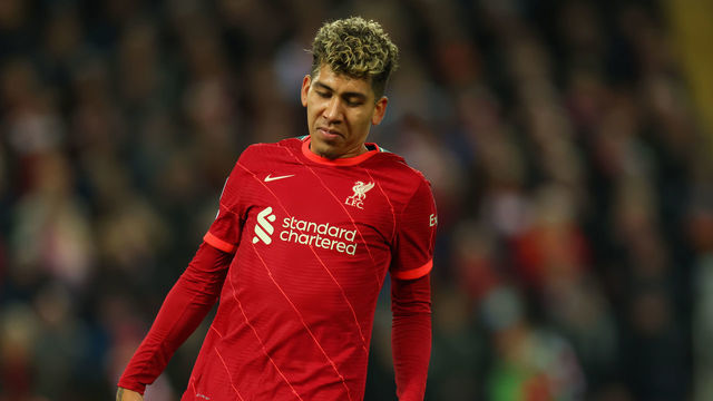 LIVERPOOL, ENGLAND - NOVEMBER 03: (BILD OUT) Roberto Firmino of Liverpool FC looks on during the UEFA Champions League group B match between Liverpool FC and Atletico Madrid at Anfield on November 3, 2021 in Liverpool, United Kingdom.