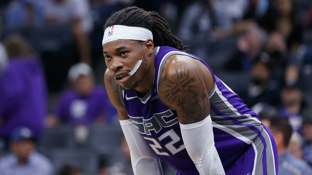 SACRAMENTO, CALIFORNIA - NOVEMBER 03: Richaun Holmes #22 of the Sacramento Kings looks on during in the second quarter against the New Orleans Pelicans at Golden 1 Center on November 03, 2021 in Sacramento, California. NOTE TO USER: User expressly acknowledges and agrees that, by downloading and/or using this photograph, User is consenting to the terms and conditions of the Getty Images License Agreement.