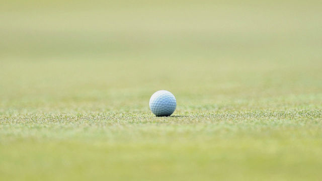 COLUMBUS, OH - AUGUST 21: A generic view of a golf ball on the green during the second round of the Nationwide Children's Hospital Championship at The Ohio State University Golf Club on August 21, 2020 in Columbus, Ohio. *** Local Caption ***