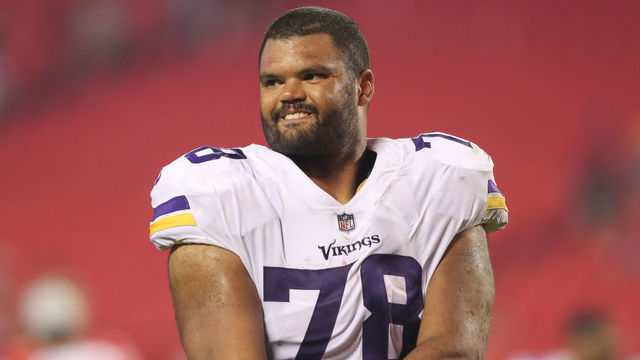 KANSAS CITY, MO - AUGUST 27: Minnesota Vikings offensive guard Dakota Dozier (78) during an NFL preseason game between the Minnesota Vikings and Kansas City Chiefs on Aug 27, 2021 at GEHA Field at Arrowhead Stadium in Kansas City, MO.