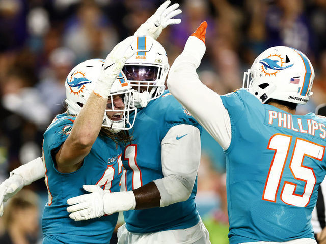 Andrew Van Ginkel of the Miami Dolphins after a game against the News  Photo - Getty Images