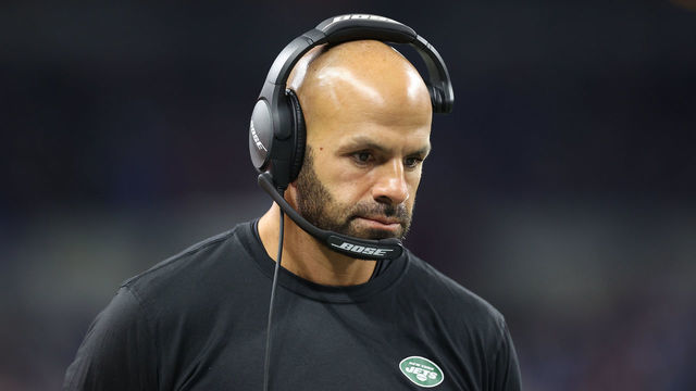 INDIANAPOLIS, INDIANA - NOVEMBER 04: Robert Saleh the head coach of the New York Jets against the Indianapolis Colts at Lucas Oil Stadium on November 04, 2021 in Indianapolis, Indiana.