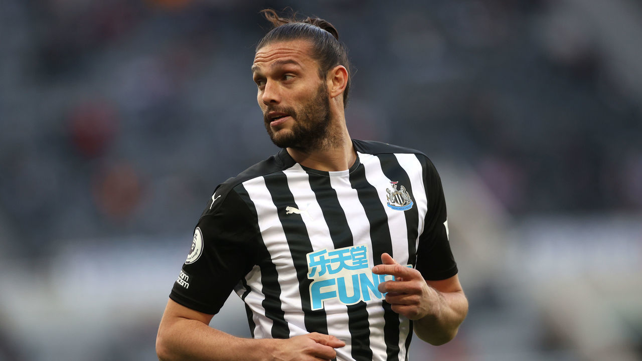 NEWCASTLE UPON TYNE, ENGLAND - MAY 19: Andy Carroll of Newcastle United looks on during the Premier League match between Newcastle United and Sheffield United at St. James Park on May 19, 2021 in Newcastle upon Tyne, England. A limited number of fans will be allowed into Premier League stadiums as Coronavirus restrictions begin to ease in the UK.