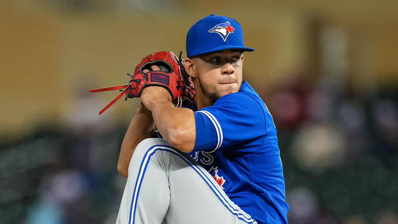 MINNEAPOLIS, MN - SEPTEMBER 24: Jose Berrios #17 of the Toronto Blue Jays pitches against the Minnesota Twins on September 24, 2021 at Target Field in Minneapolis, Minnesota.