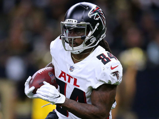 FILE - Atlanta Falcons running back Cordarrelle Patterson runs on