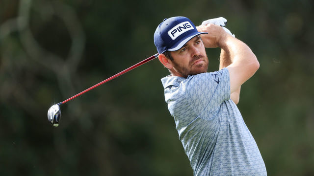 ST SIMONS ISLAND, GEORGIA - NOVEMBER 18: Louis Oosthuizen of South Africa plays shot on from 2nd tee during the first round of The RSM Classic on the Seaside Course at Sea Island Resort on November 18, 2021 in St Simons Island, Georgia.