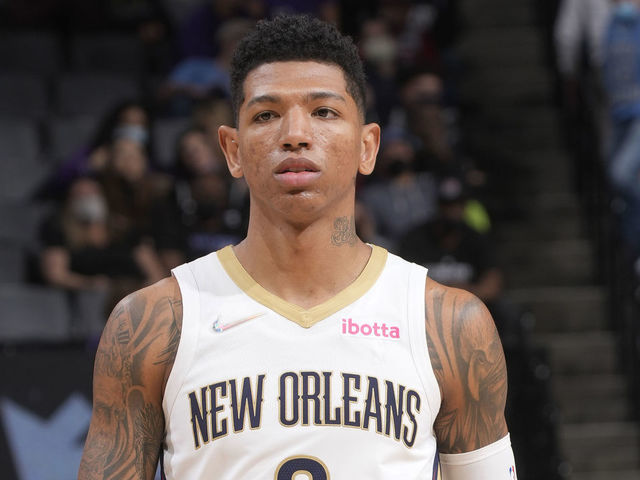 SACRAMENTO, CA - November 3: Didi Louzada #0 of the New Orleans Pelicans looks on against the Sacramento Kings on November 3, 2021 at Golden 1 Center in Sacramento, California. NOTE TO USER: User expressly acknowledges and agrees that, by downloading and or using this photograph, User is consenting to the terms and conditions of the Getty Images Agreement. Mandatory Copyright Notice: Copyright 2021 NBAE
