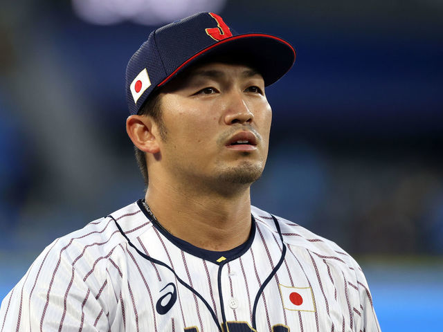 YOKOHAMA, JAPAN - AUGUST 04: Seiya Suzuki #51 of Team Japan looks on before the game against Team Republic of Korea during the semifinals of men's baseball on day twelve of the Tokyo 2020 Olympic Games at Yokohama Baseball Stadium on August 04, 2021 in Yokohama, Japan.
