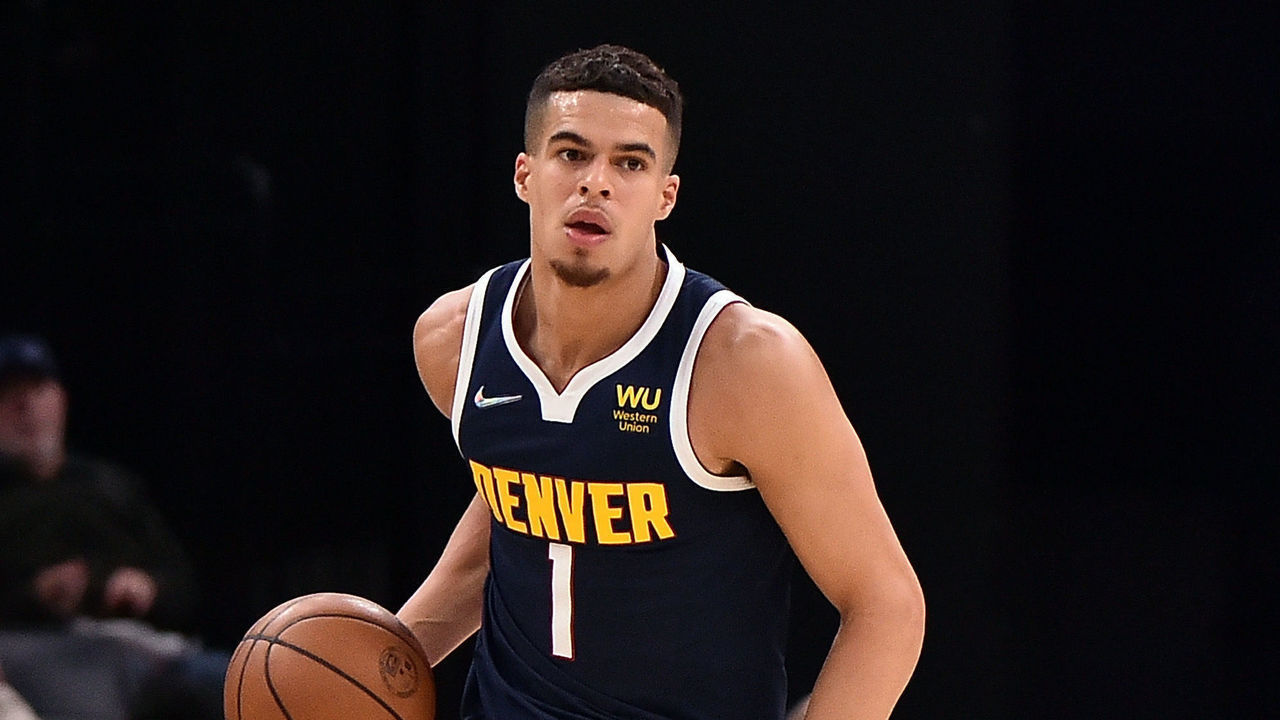 MEMPHIS, TENNESSEE - NOVEMBER 01: Michael Porter Jr. #1 of the Denver Nuggets brings the ball up court during the game against the Memphis Grizzlies at FedExForum on November 01, 2021 in Memphis, Tennessee.