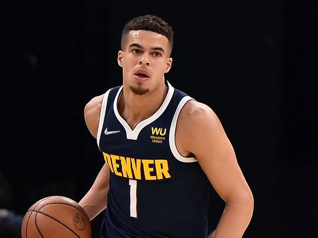 MEMPHIS, TENNESSEE - NOVEMBER 01: Michael Porter Jr. #1 of the Denver Nuggets brings the ball up court during the game against the Memphis Grizzlies at FedExForum on November 01, 2021 in Memphis, Tennessee.