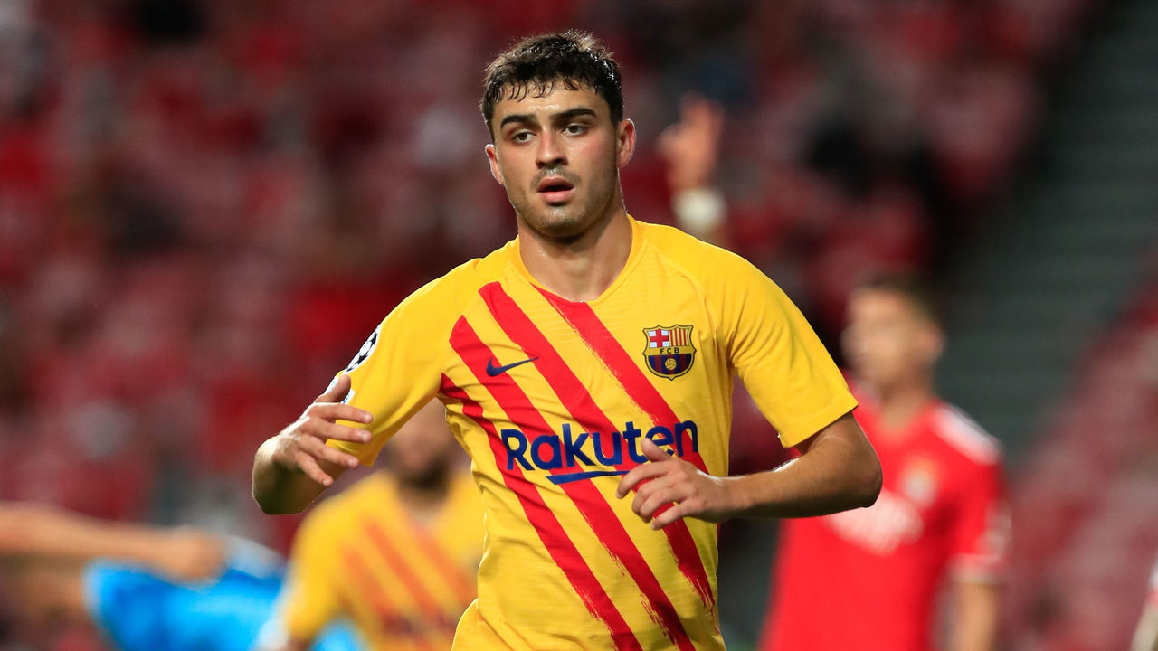 Pedri Gonzalez of FC Barcelona during the UEFA Champions League group E match between SL Benfica and FC Barcelona at Estadio da Luz on September 29, 2021 in Lisbon, Portugal.