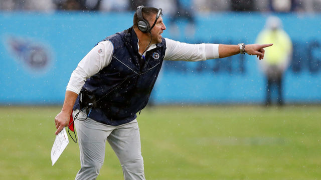 NASHVILLE, TENNESSEE - NOVEMBER 21: Head coach Mike Vrabel of the Tennessee Titans stands on the field during the first half of the game against the Houston Texans at Nissan Stadium on November 21, 2021 in Nashville, Tennessee.