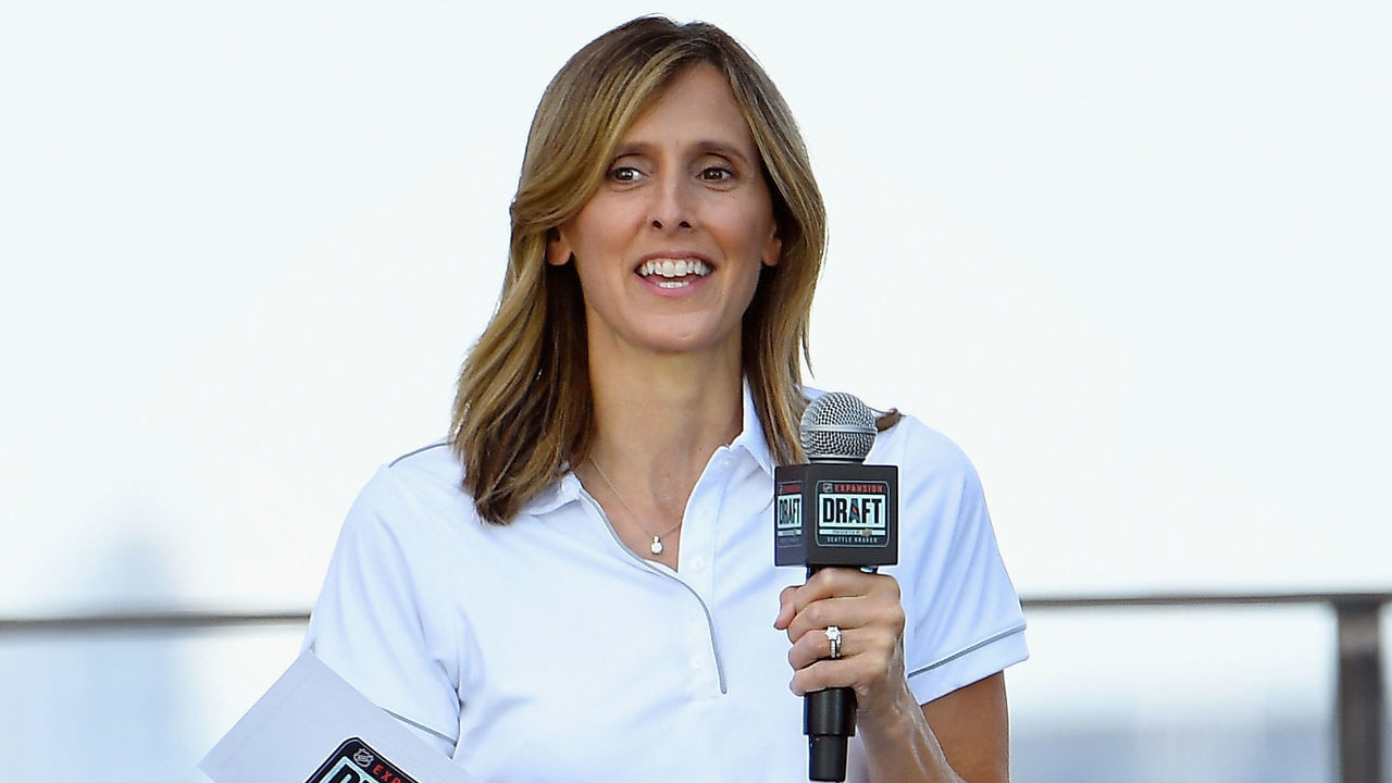 SEATTLE, WASHINGTON - JULY 21: Hockey hall of famer and Seattle Kraken scout Cammi Granato attends the 2021 NHL Expansion Draft at Gas Works Park on July 21, 2021 in Seattle, Washington. The Seattle Kraken is the National Hockey League's newest franchise and will begin play in October 2021.