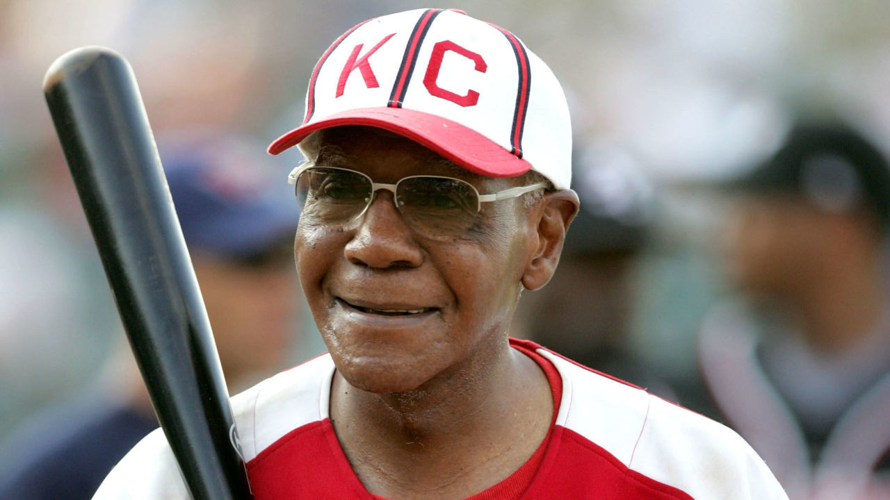 Buck O'Neil prior to batting in the 1st inning in the Northern League All-star game at CommunityAmerica Ballpark in Kansas City, KS. Buck O'Neil is now recognized as the oldest man to play professional baseball.