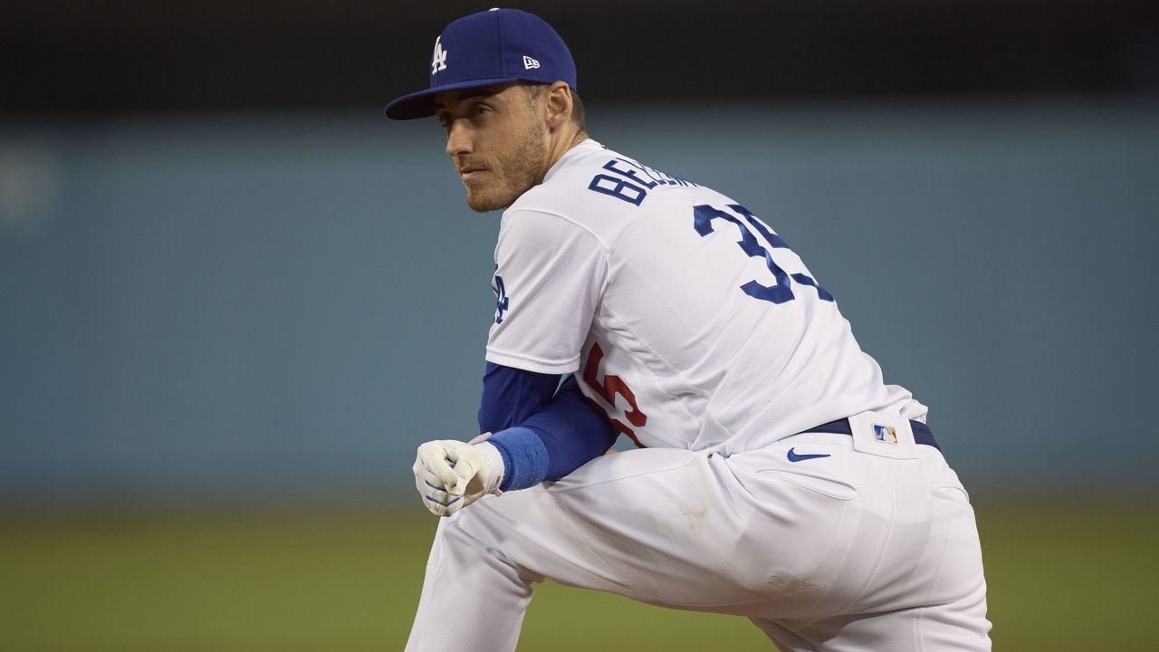 Baseball: NLCS Playoffs: Los Angeles Dodgers Cody Bellinger (35) before game vs Atlanta Braves at Dodger Stadium. Game 4. Los Angeles, CA 10/20/2021 CREDIT: John W. McDonough