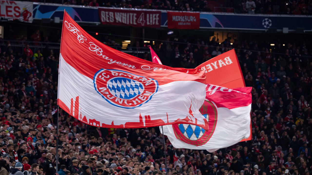 02 November 2021, Bavaria, Munich: Football: Champions League, Bayern Munich - Benfica Lisbon, Group Stage, Group E, Matchday 4 at Allianz Arena. Bayern fans cheer on their team. Photo: Sven Hoppe/dpa