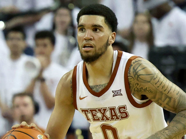 AUSTIN, TEXAS - NOVEMBER 20: Timmy Allen #0 of the Texas Longhorns dribbles the ball up court against the San Jose State Spartans at The Frank Erwin Center on November 20, 2021 in Austin, Texas.