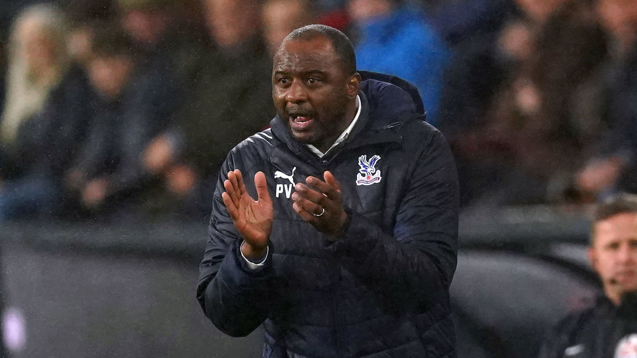Crystal Palace manager Patrick Vieira during the Premier League match at Turf Moor, Burnley. Picture date: Saturday November 20, 2021.