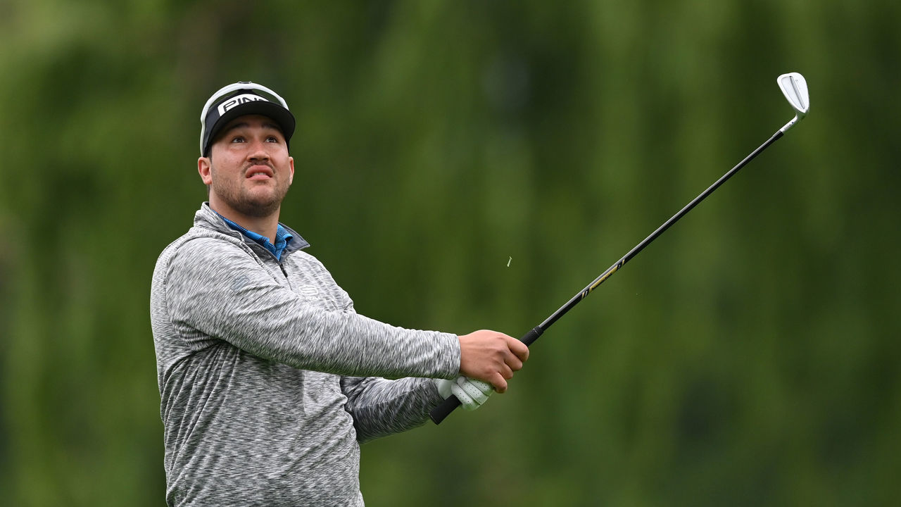 JOHANNESBURG, SOUTH AFRICA - NOVEMBER 27: Thriston Lawrence of South Africa plays his approach shot on the first hole during Day Three of the JOBURG Open at Randpark Golf Club on November 27, 2021 in Johannesburg, South Africa.