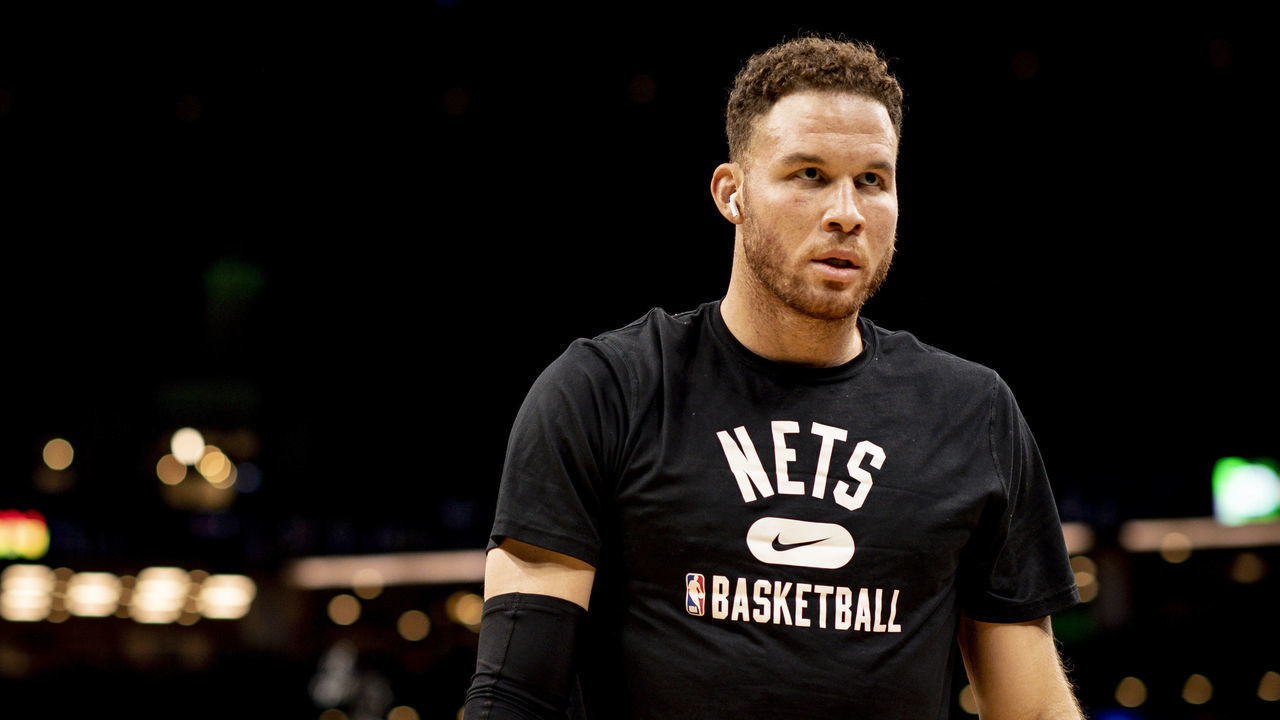 BOSTON, MASSACHUSETTS - NOVEMBER 24: Blake Griffin #2 of the Brooklyn Nets shoots before a game against the Boston Celtics at TD Garden on November 24, 2021 in Boston, Massachusetts.