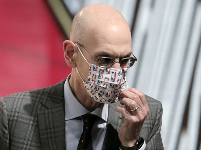 Basketball: NBA Finals: Closeup of NBA Commissioner Adam Silver wearing mask before Los Angeles Lakers vs Miami Heat game at AdventHealth Arena. Game 3. Orlando, FL 10/4/2020 CREDIT: David E. Klutho