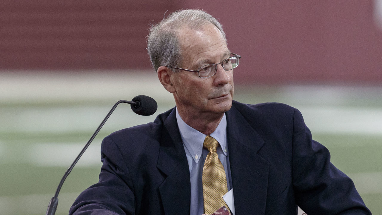 TALLAHASSEE, FL - AUGUST 11: Florida State University Athletics Director David Coburn speak during a collegiate athletics roundtable about fall sports at the Albert J. Dunlap Athletic Training Facility on the campus of Florida State University on August 11, 2020 in Tallahassee, Florida.